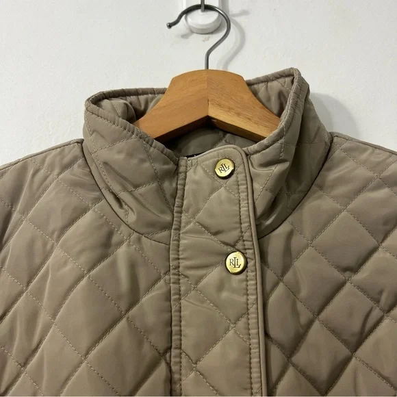 Lauren Ralph Lauren Diamond Quilted Mockneck Jacket Women’s Small Classic Preppy - Picture 5 of 14